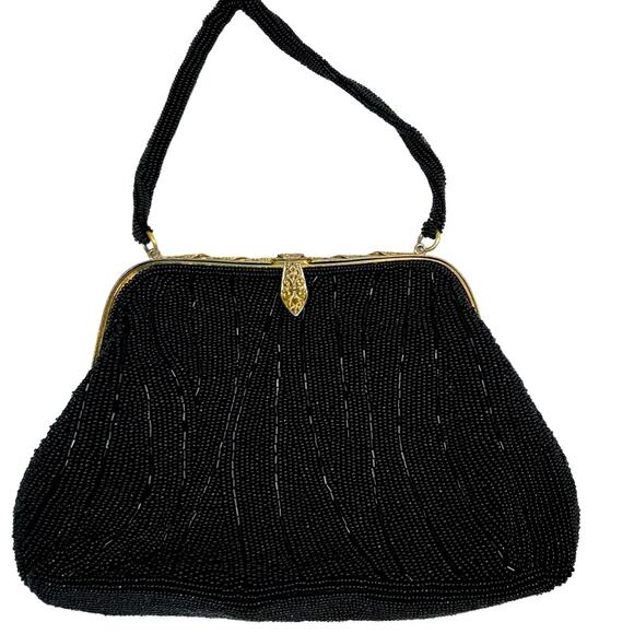 Safco Vintage Beaded Evening Bag with Goldtone Clasp - Picture 1 of 12